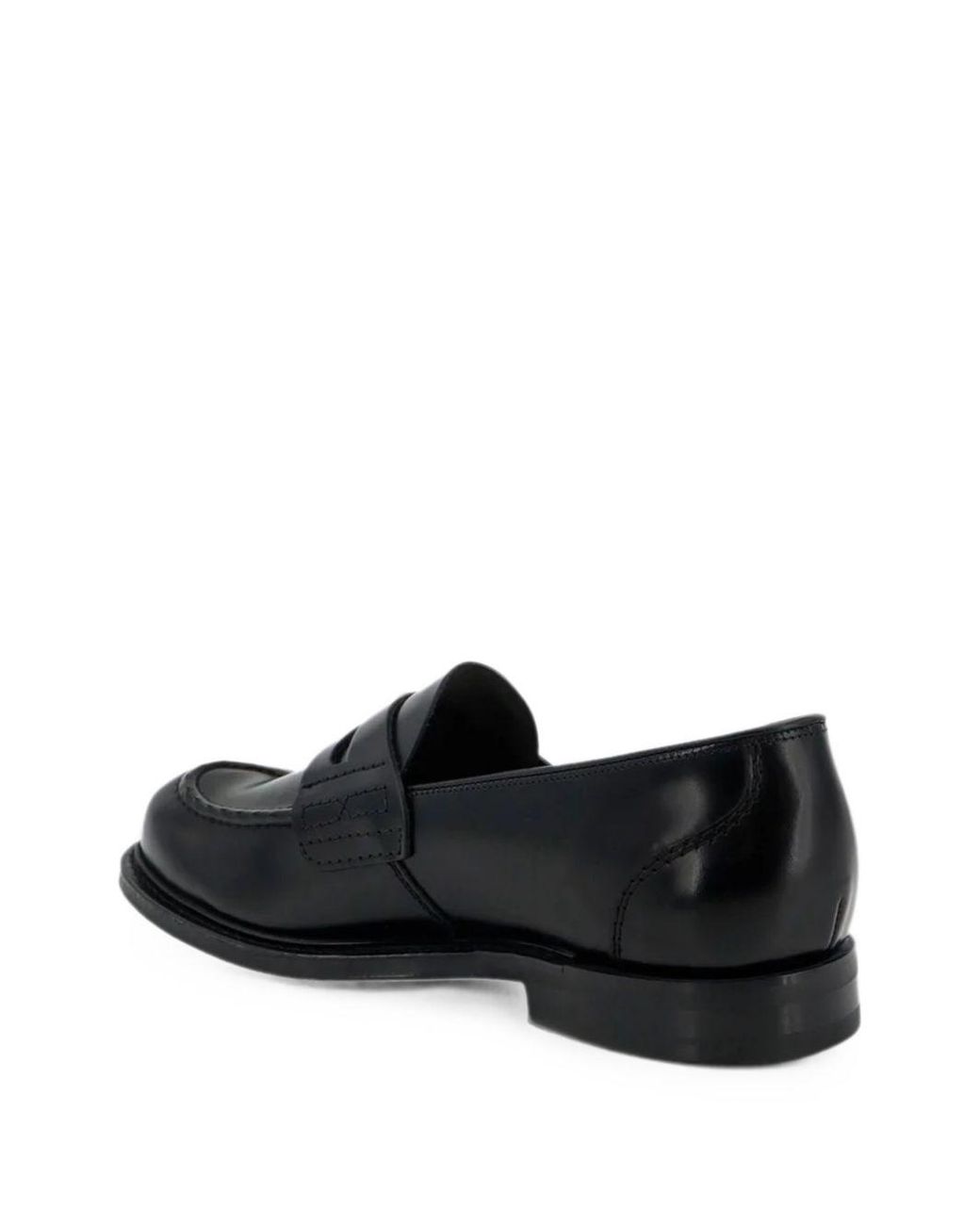 Church's Black Churchs Calf Leather Flat Shoes for men