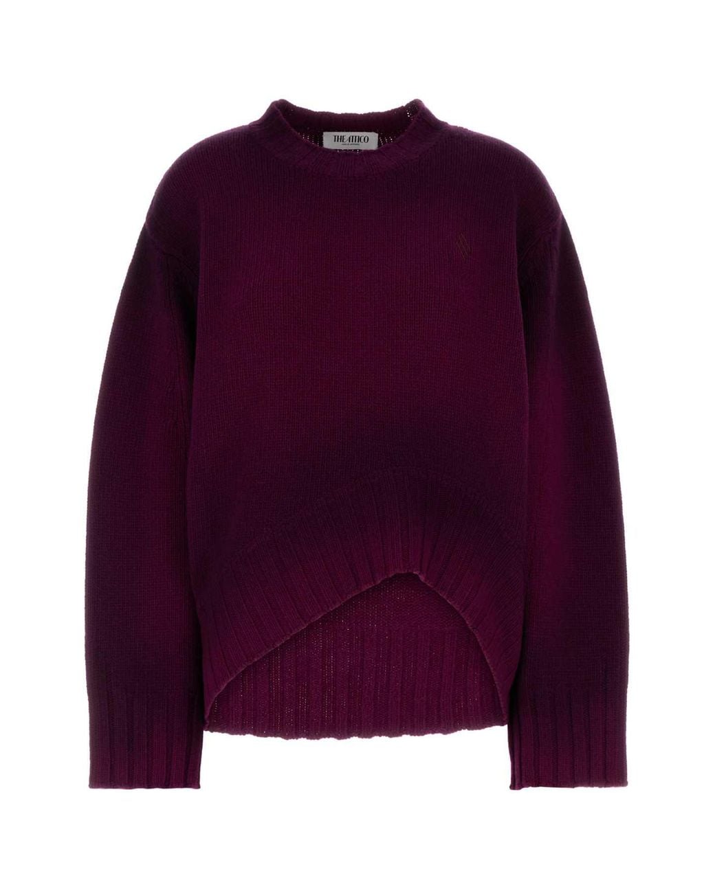 The Attico Purple Oversized Wool-Cashmere Sweater