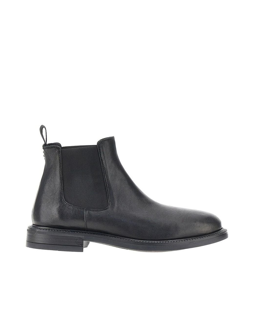 JUAN LACARCEL BY CALCE Black Leather Chelsea Boots for men