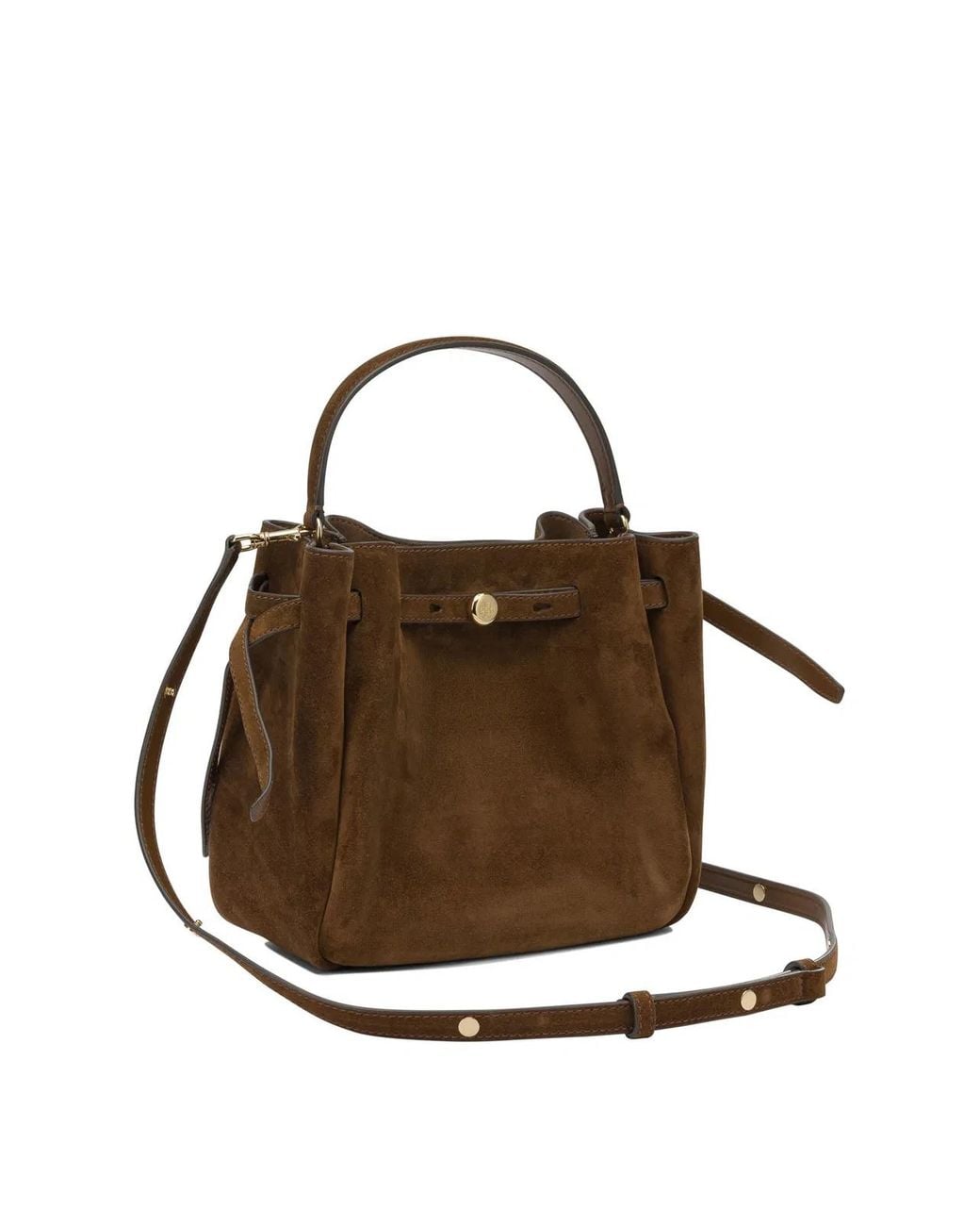 Tory Burch Brown Bovine Suede Polyamide Polyurethane Lamb Leather Handbag