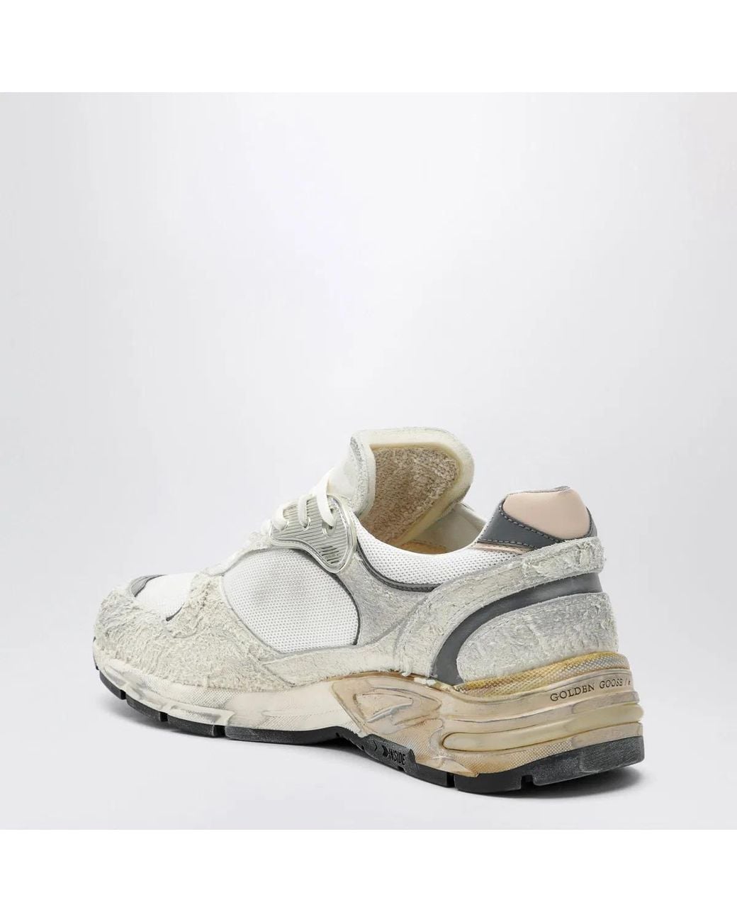 Golden Goose Deluxe Brand White Dad-Star Distressed Low-Top Sneakers for men
