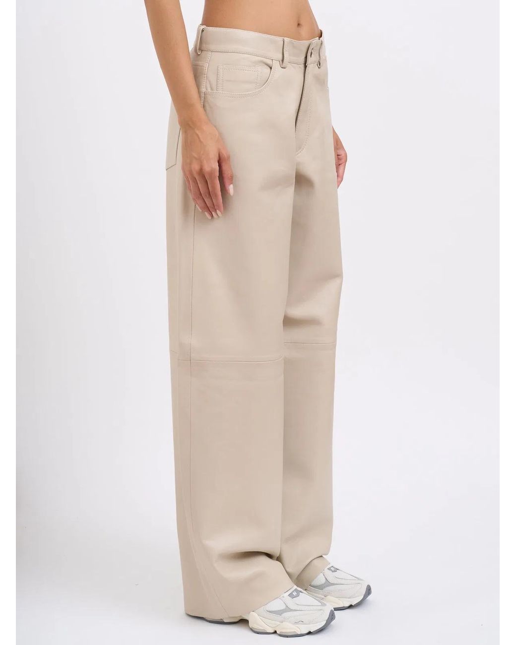Haikure Natural Bethany Leather Trousers