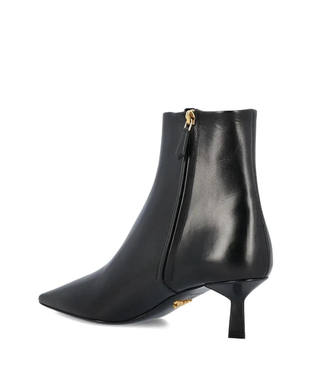 Prada Black Logo Triangle Boots