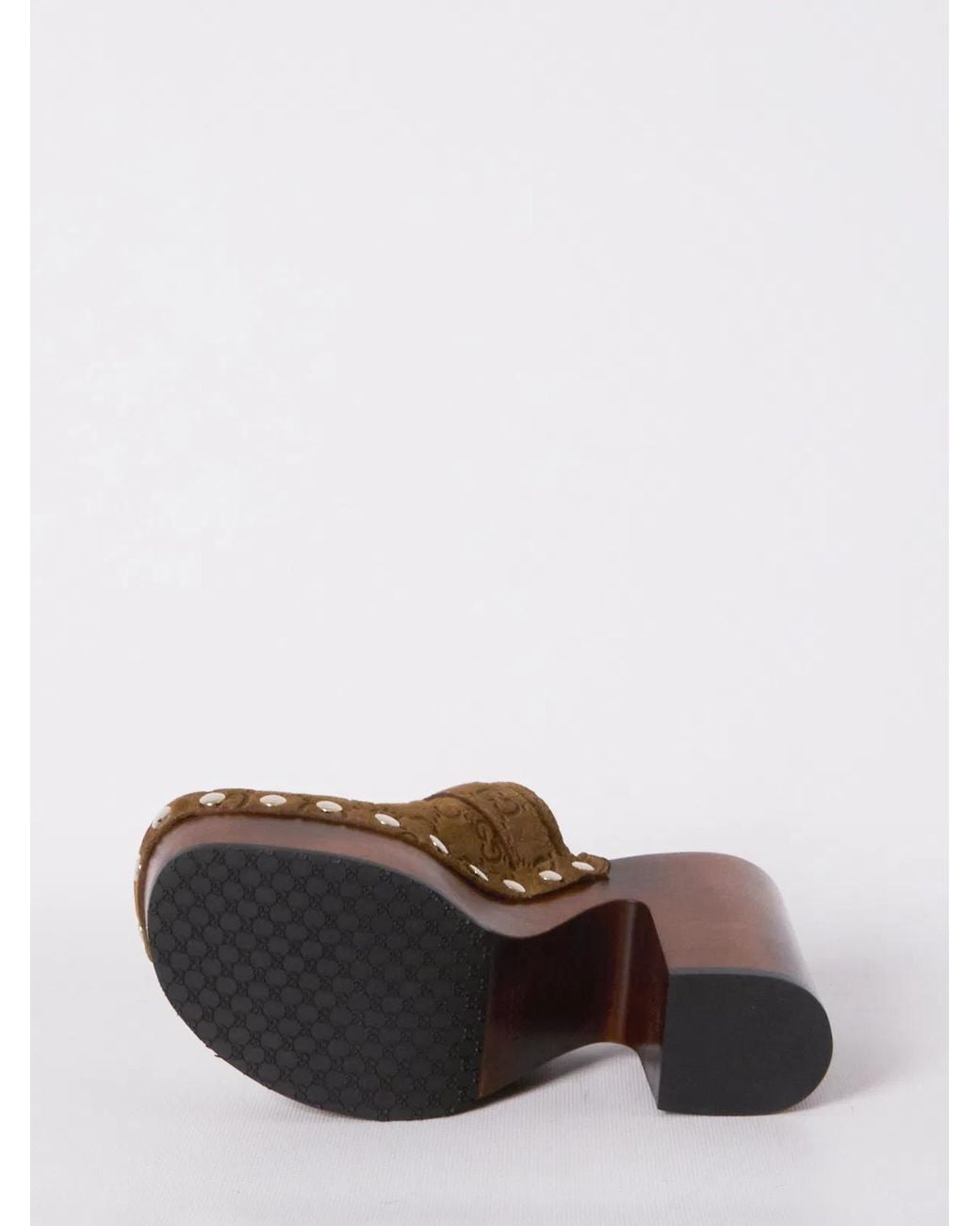 Gucci Brown Double G Platform Clog
