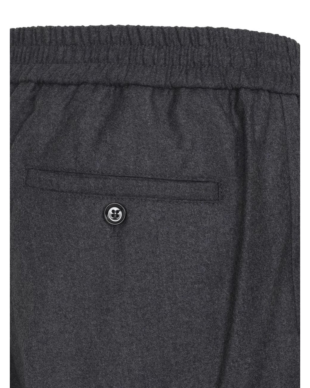 AMI Gray Wool Trousers for men
