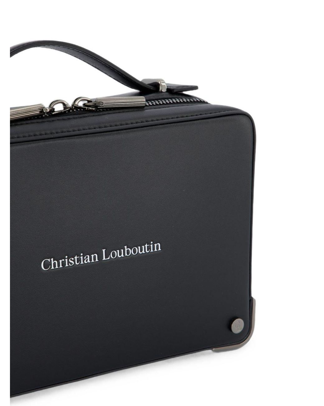 Christian Louboutin Black Small Leather Briefcase for men