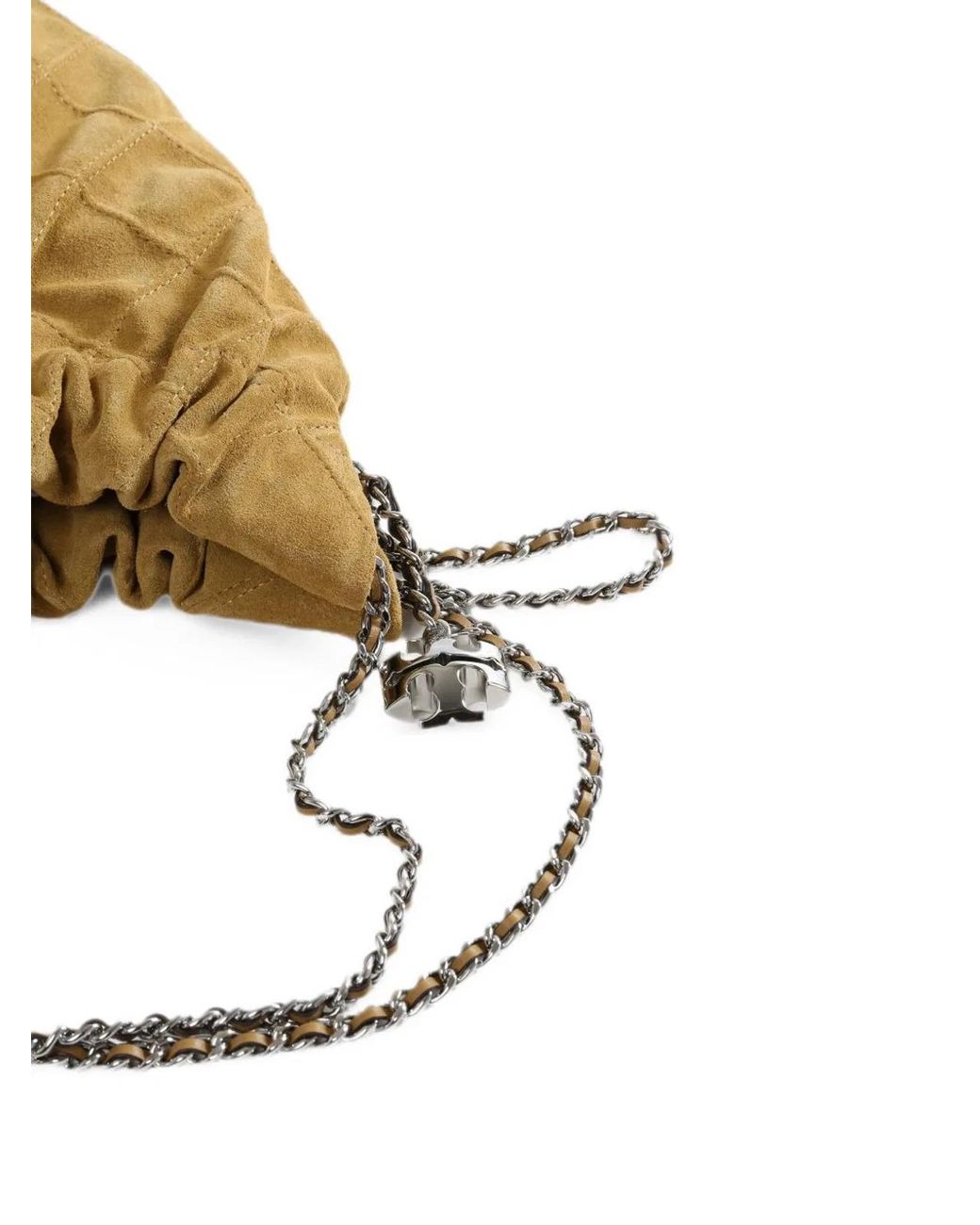 Tory Burch Brown Fleming Mini Suede Leather Hobo Bag
