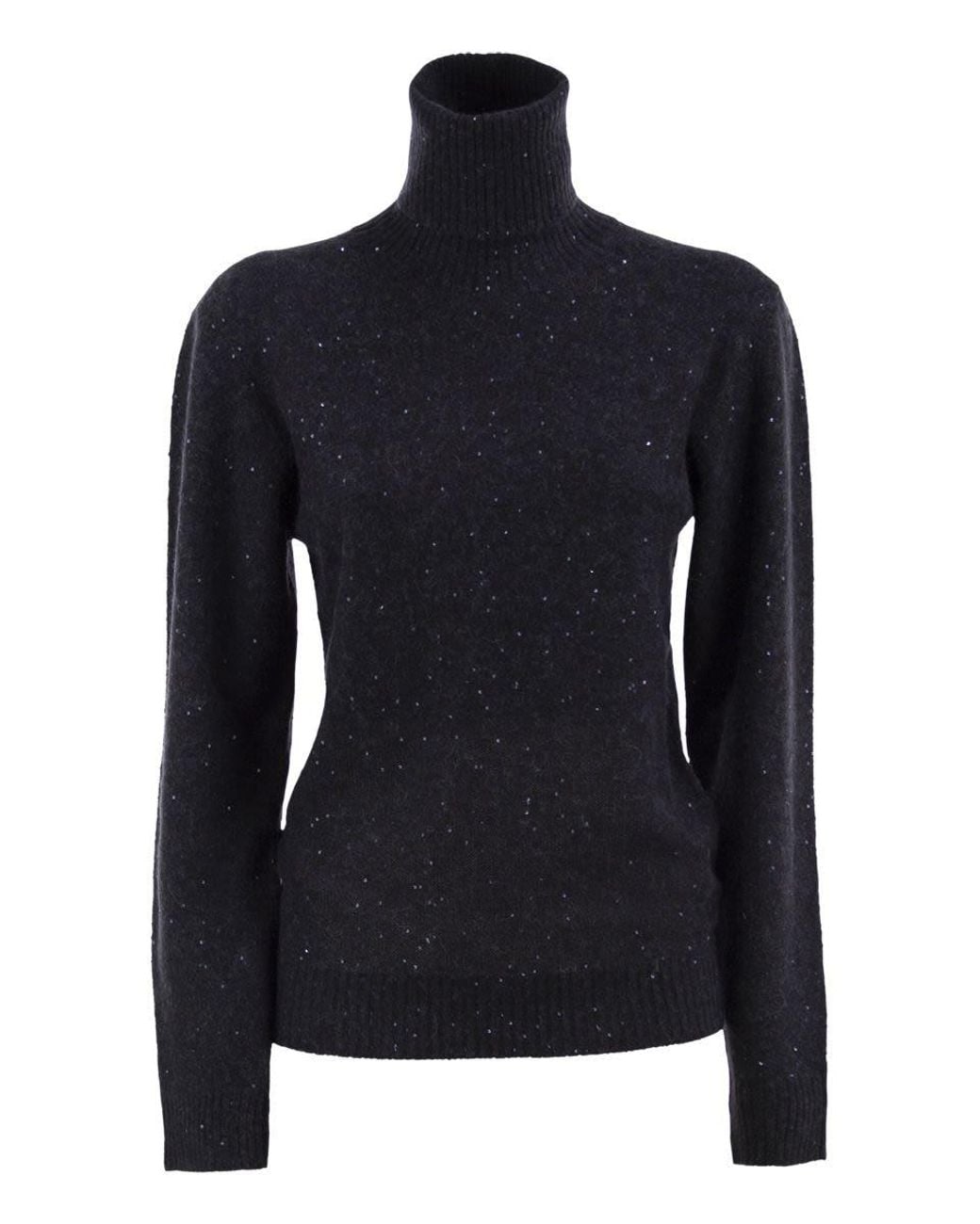 Fabiana Filippi Black Fine Knit Turtleneck