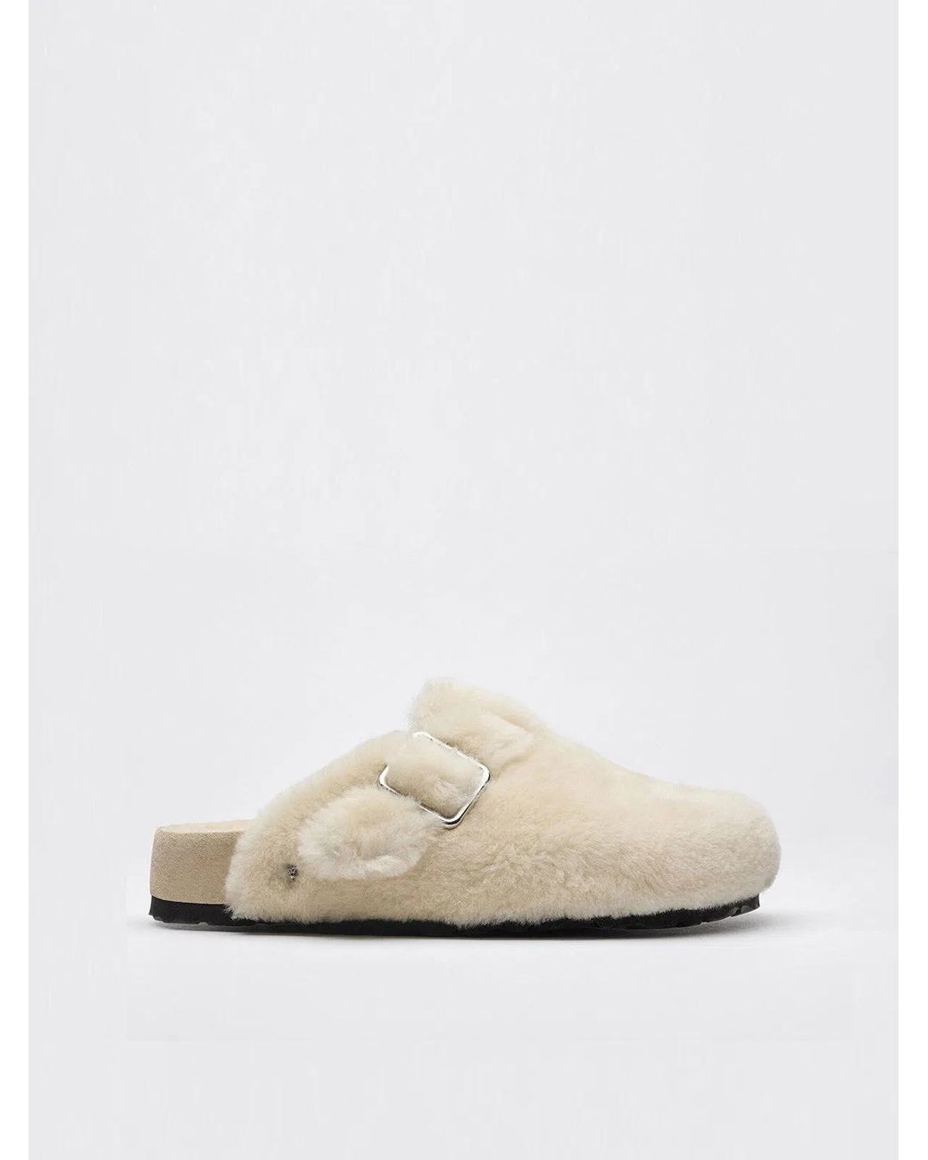 Birkenstock White Boston Sk1 Shearling Sandal