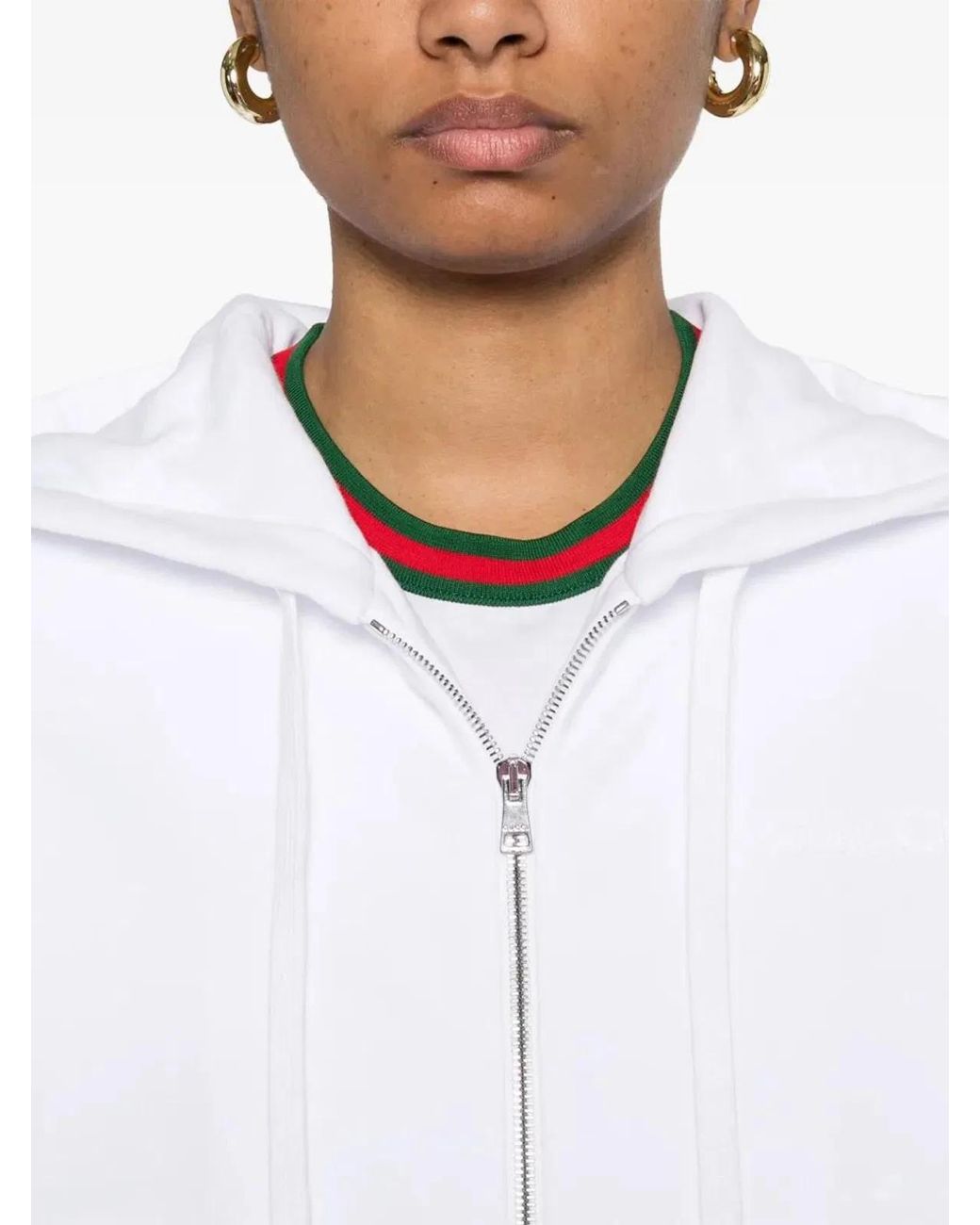 Gucci White Sweatshirt With Web