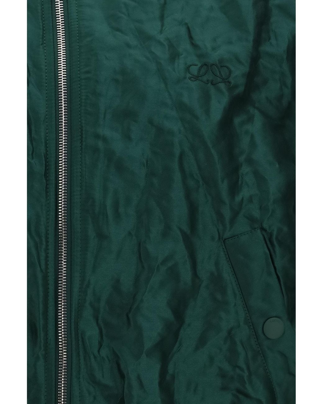 Loewe Green Technical Fabric Bomber Jacket