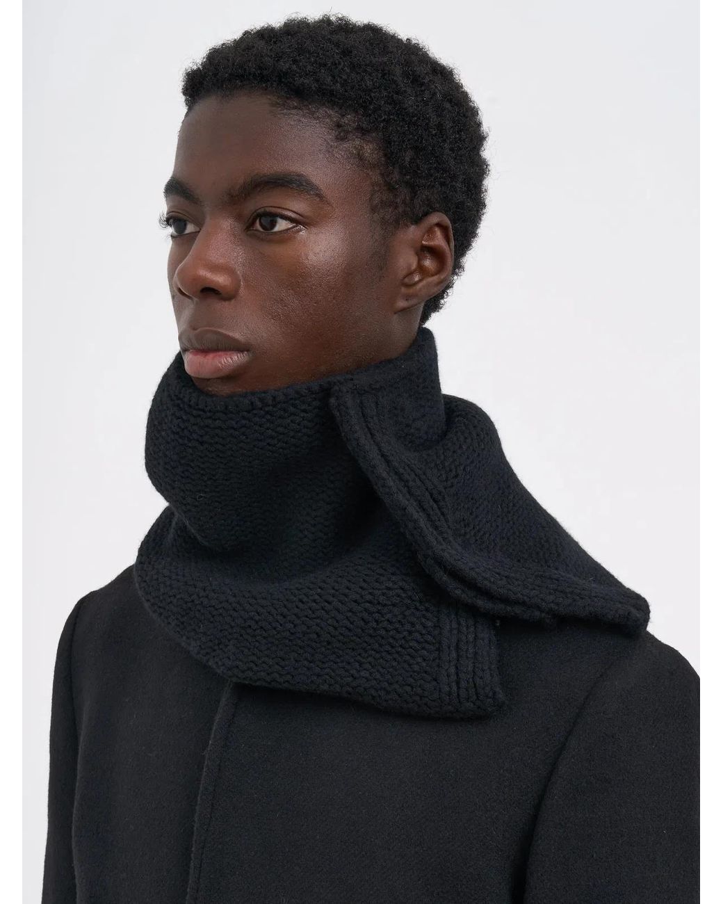 DEVOA Black Cashmere Neck Warmer for men