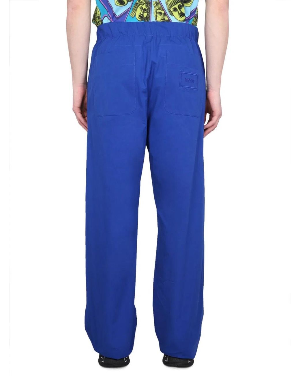 Versace Blue Drawstring Pants for men