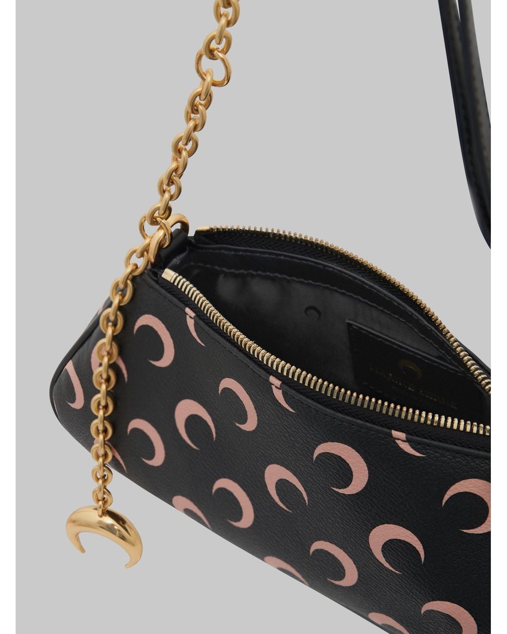 MARINE SERRE Black Moon Eclips Mini Canvas Shoulder Bag