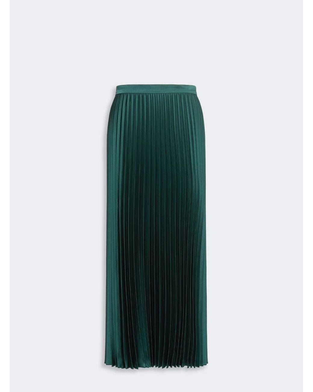 Max Mara Green Nicchia Pleated Midi Skirt