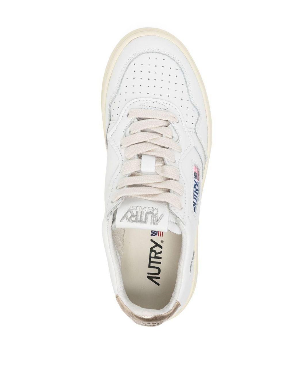 Autry White Sneaker Medalist Low Blanco Talon Dorado