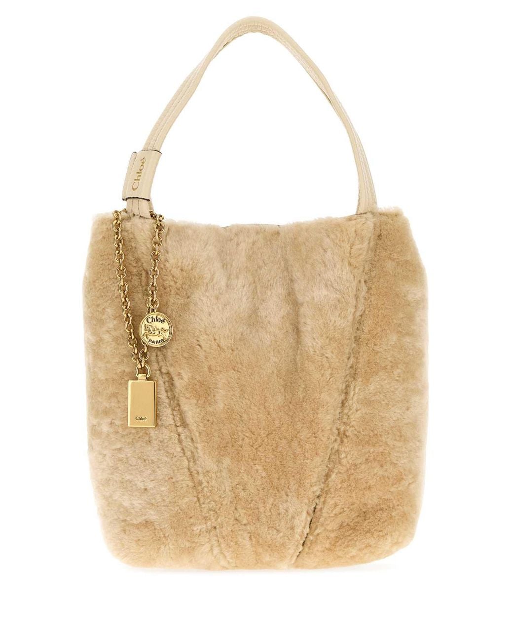 Chloé Natural Spin Bouclé Bucket Bag