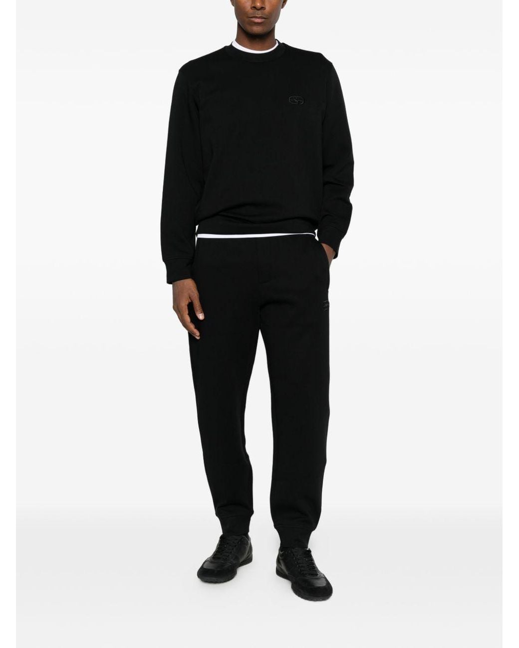 Emporio Armani Black Logo Cotton Sweatshirt for men