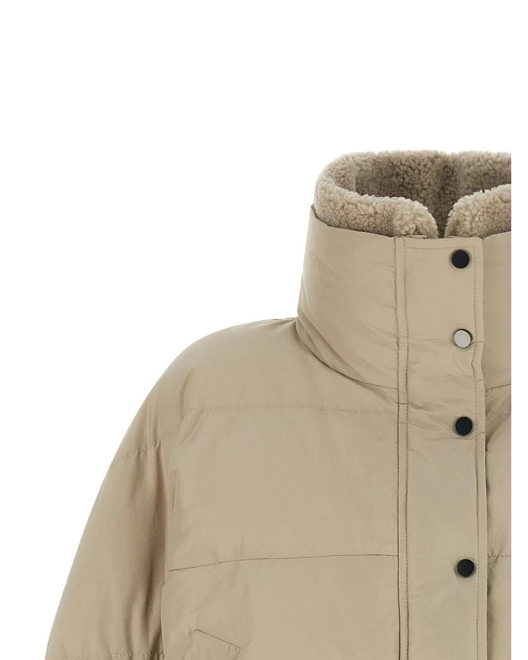 Brunello Cucinelli Natural Cropped Down Jacket
