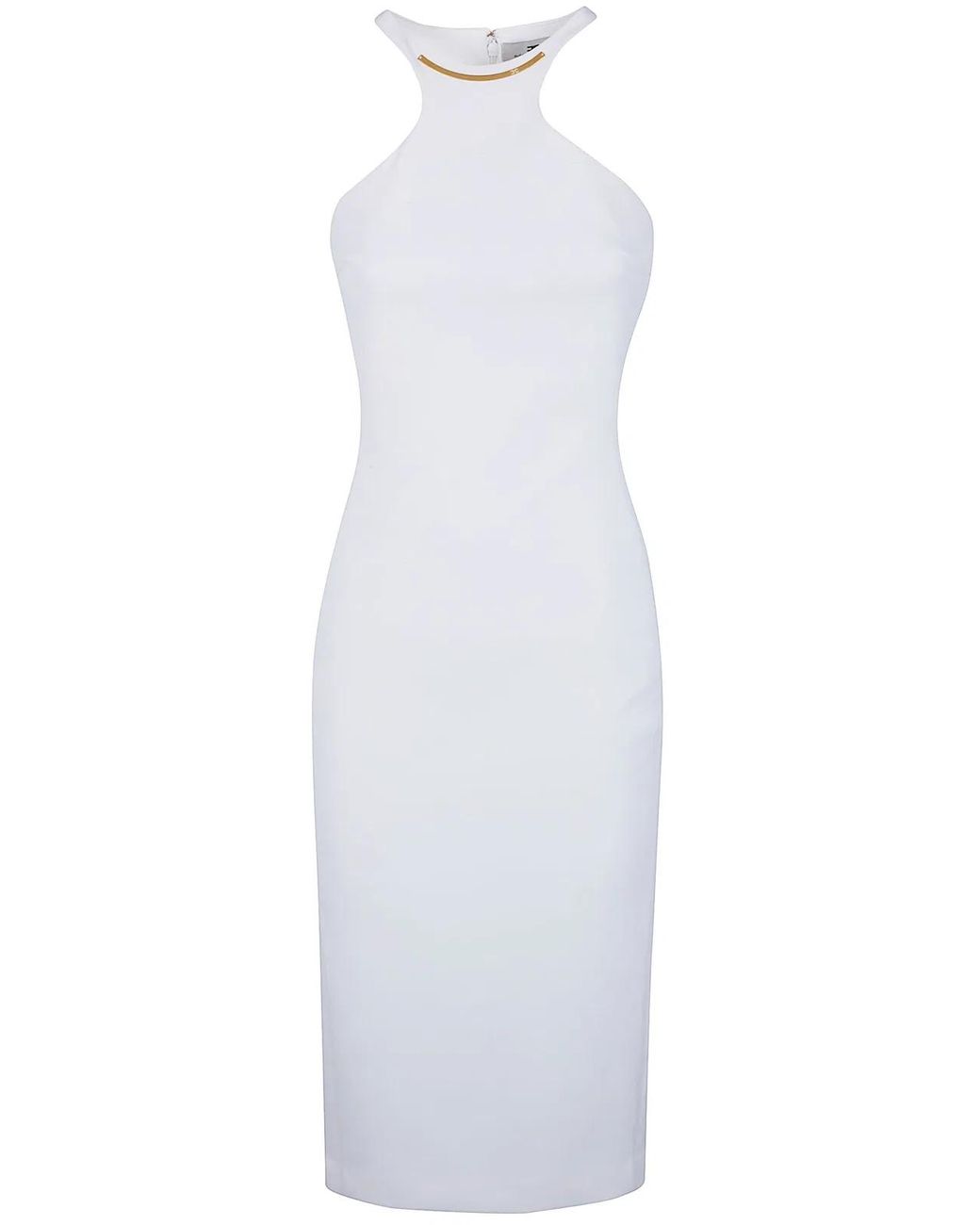 Elisabetta Franchi White Midi Dress