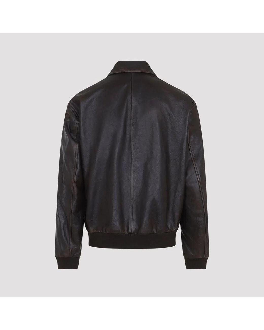 Prada Black Moro Leather Bomber Jacket