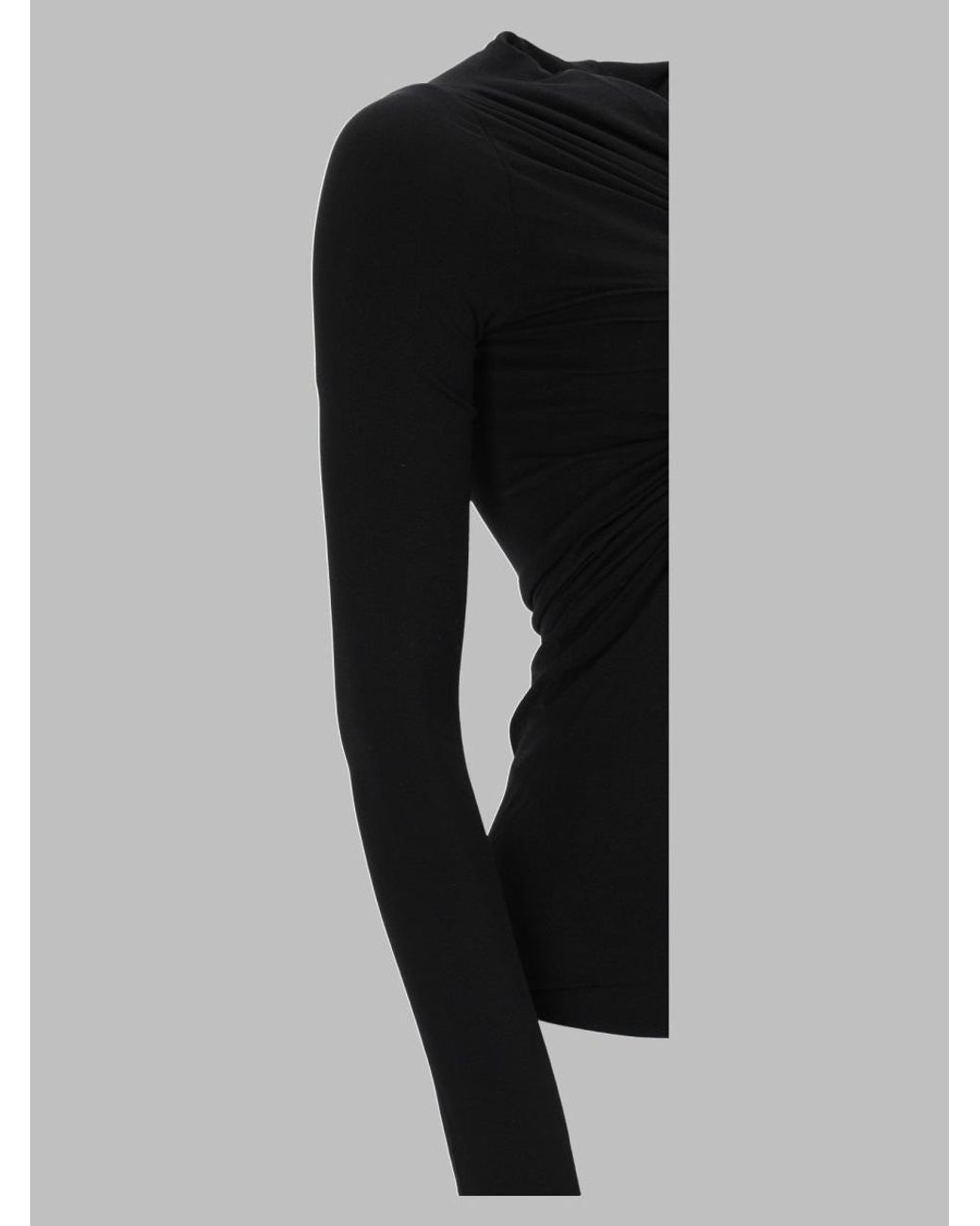Rick Owens Black Stretch Nylon T-Shirt