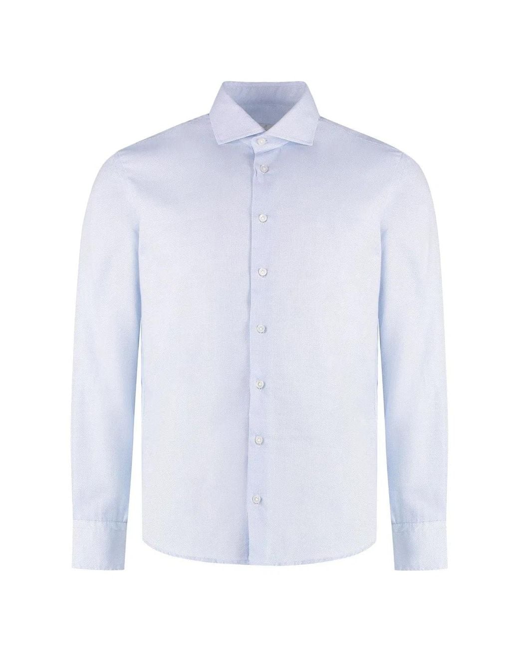 BASTONCINO White Printed Cotton Shirt for men