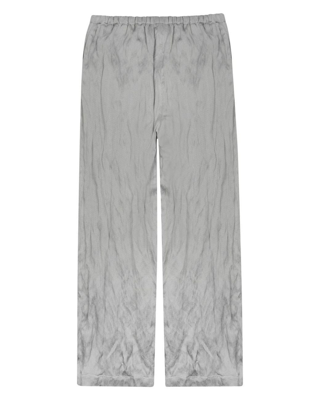 Alysi Gray Textured Viscose Trousers
