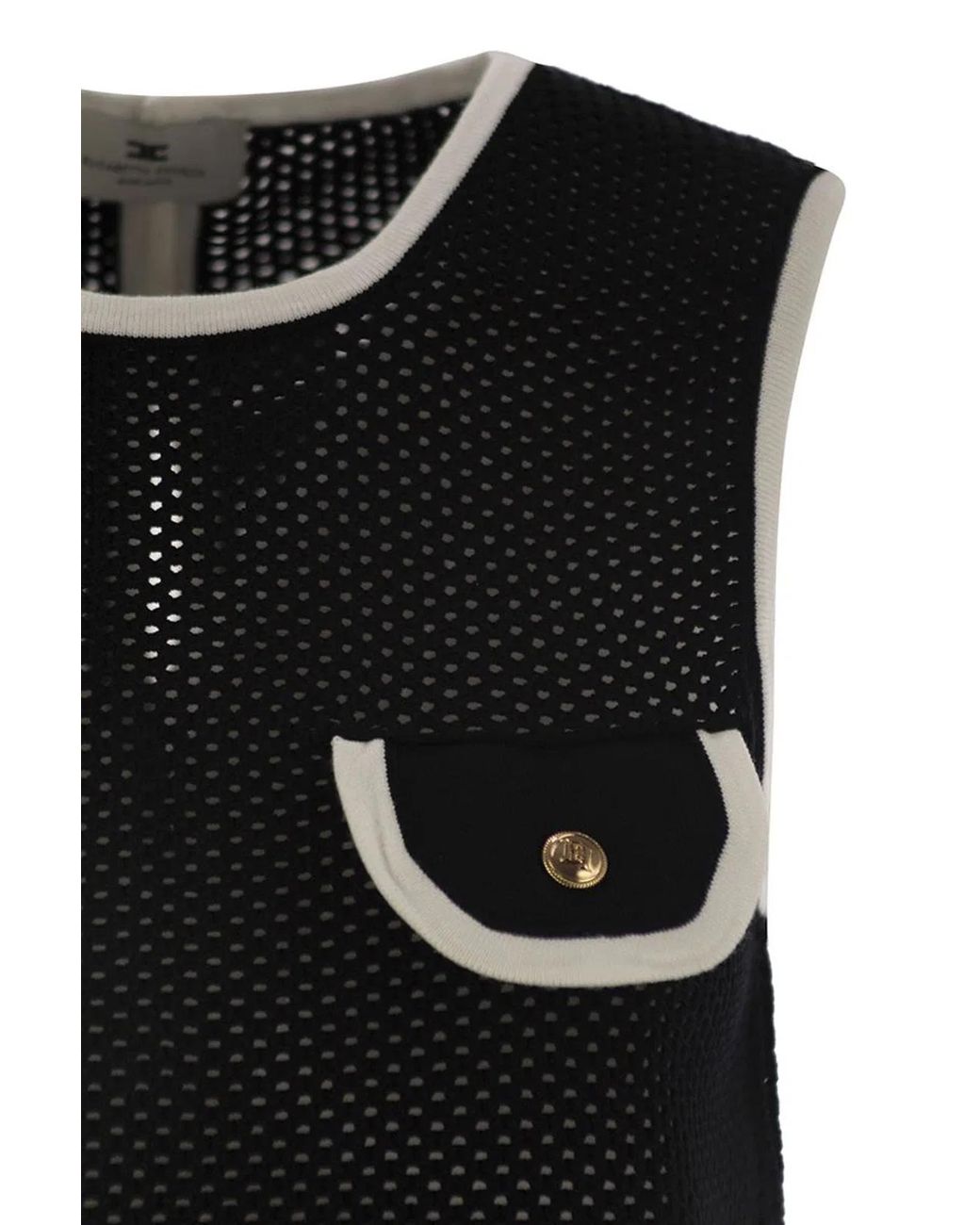 Elisabetta Franchi Black Sleeveless Mesh Top