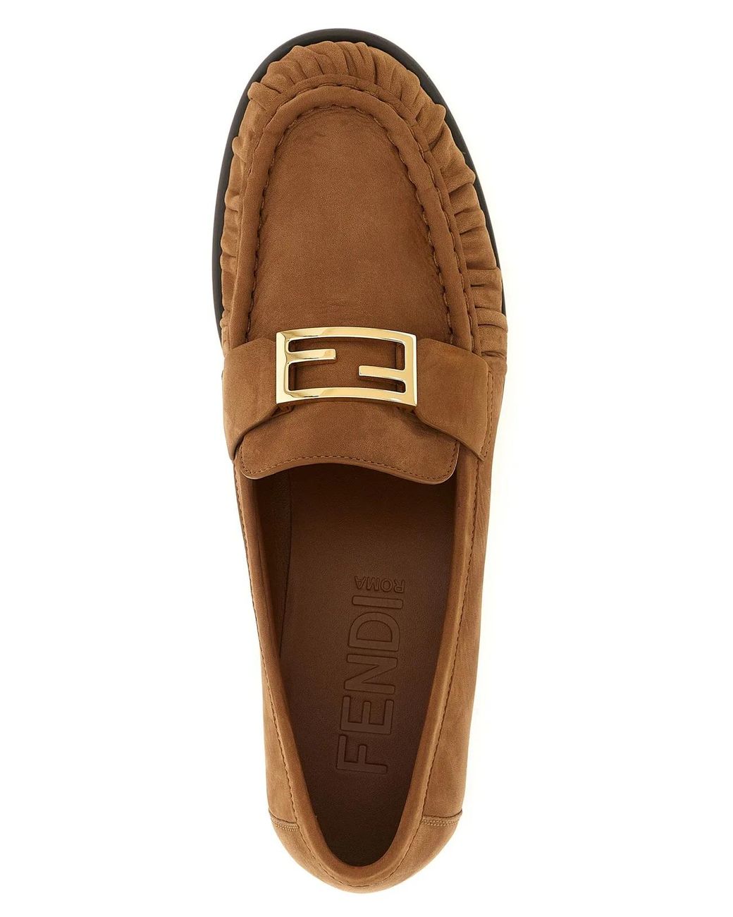 Fendi Brown 'Baguette' Loafers