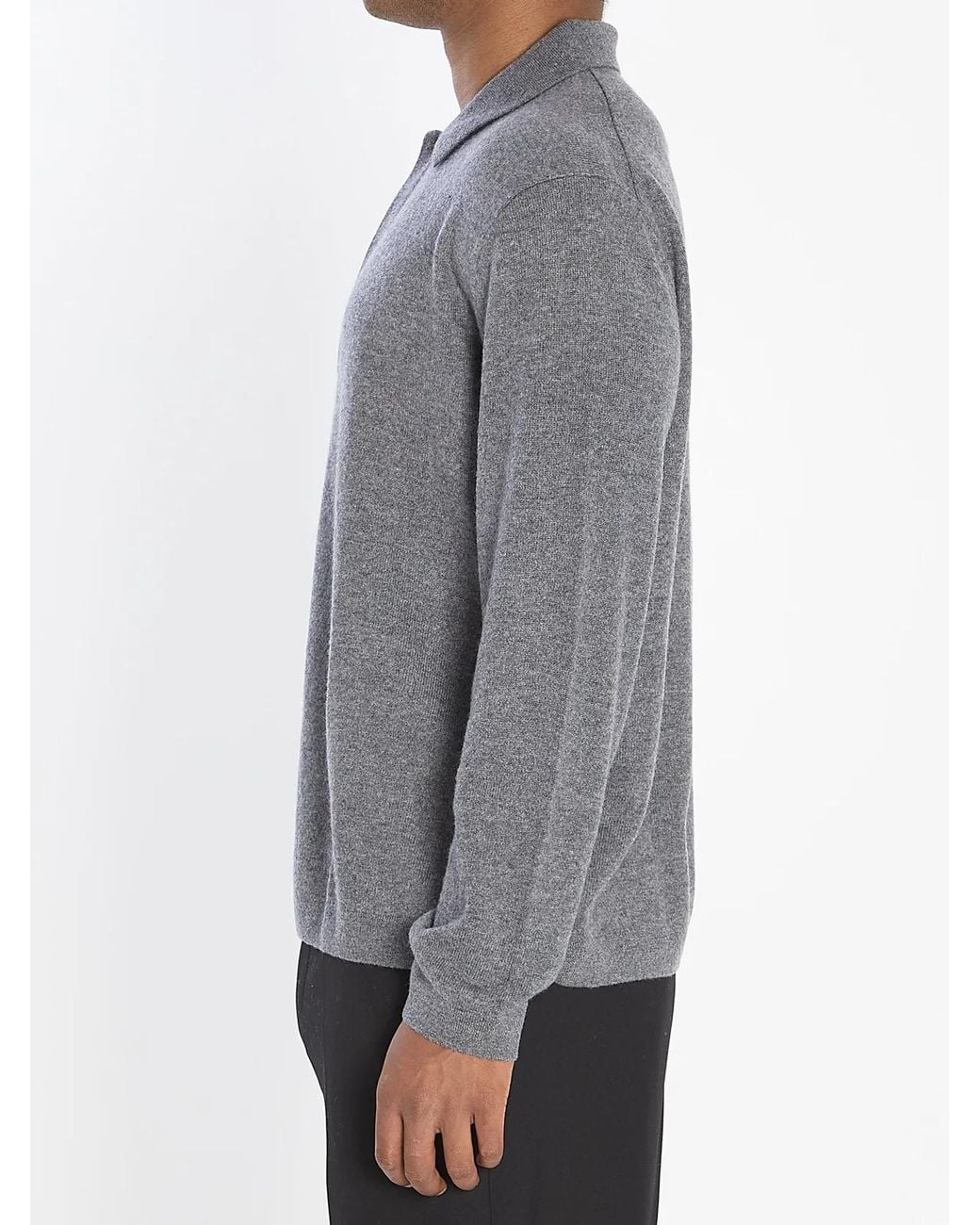 Lisa Yang Gray Emil Polo Sweater for men