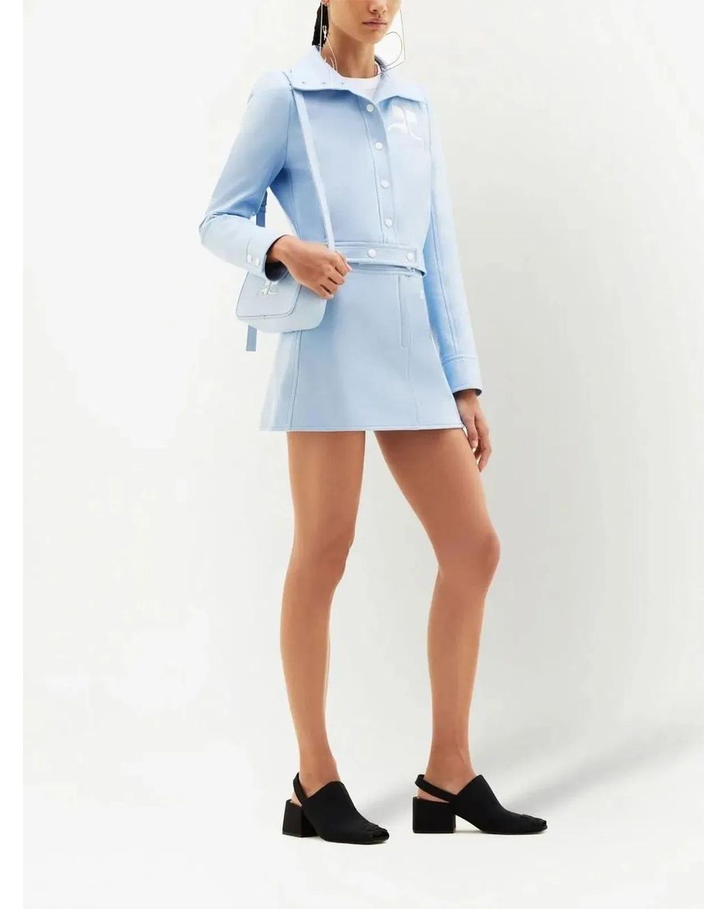 Courreges Blue Structured Cropped Jacket