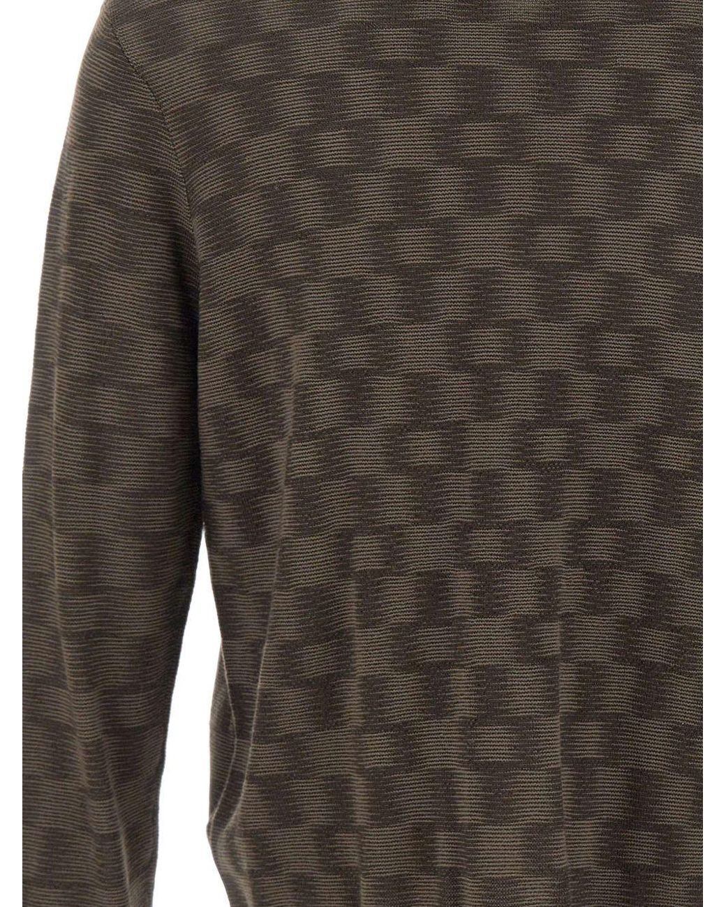 Emporio Armani Black Wool Crewneck Sweater for men