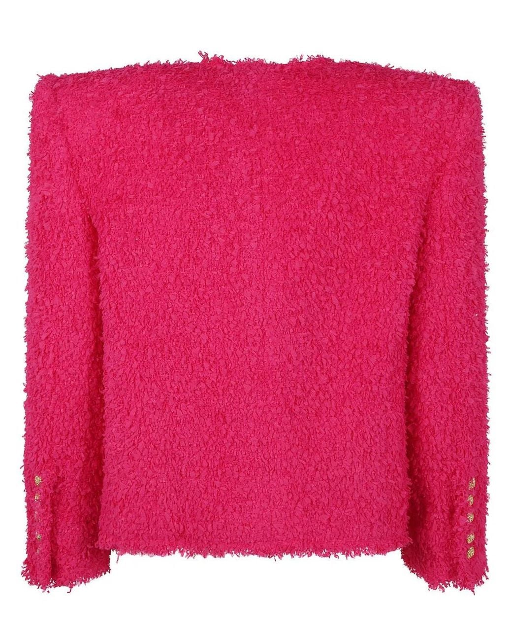 Balmain Pink 8 Button Tweed Spencer Jacket