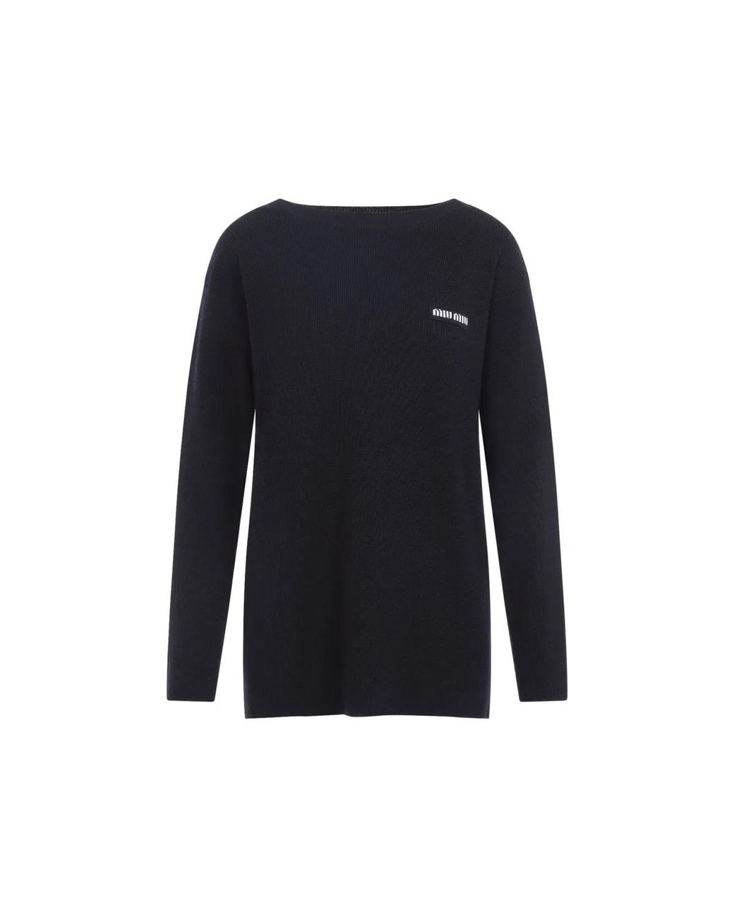 Miu Miu Blue Bleu Boat-Neck Sweater