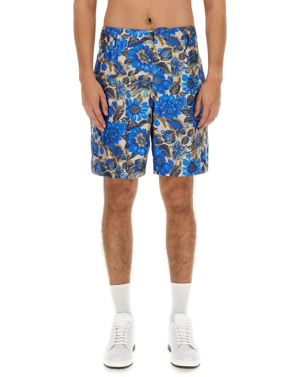 Moschino Couture Blue Short All Over Flower for men
