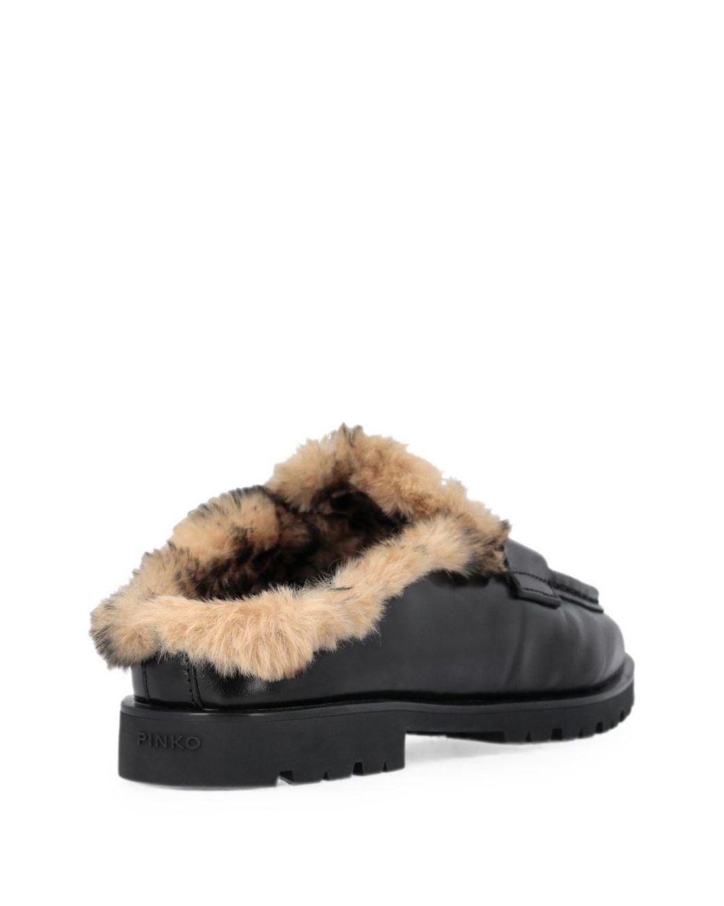Pinko Black Leather Rubber Shoes