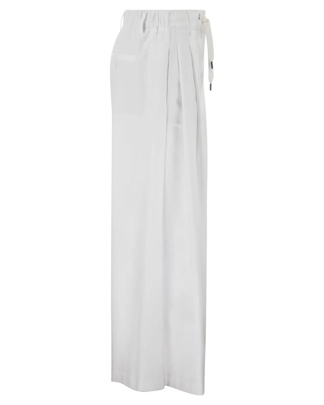 Brunello Cucinelli White Interlock Couture Trousers