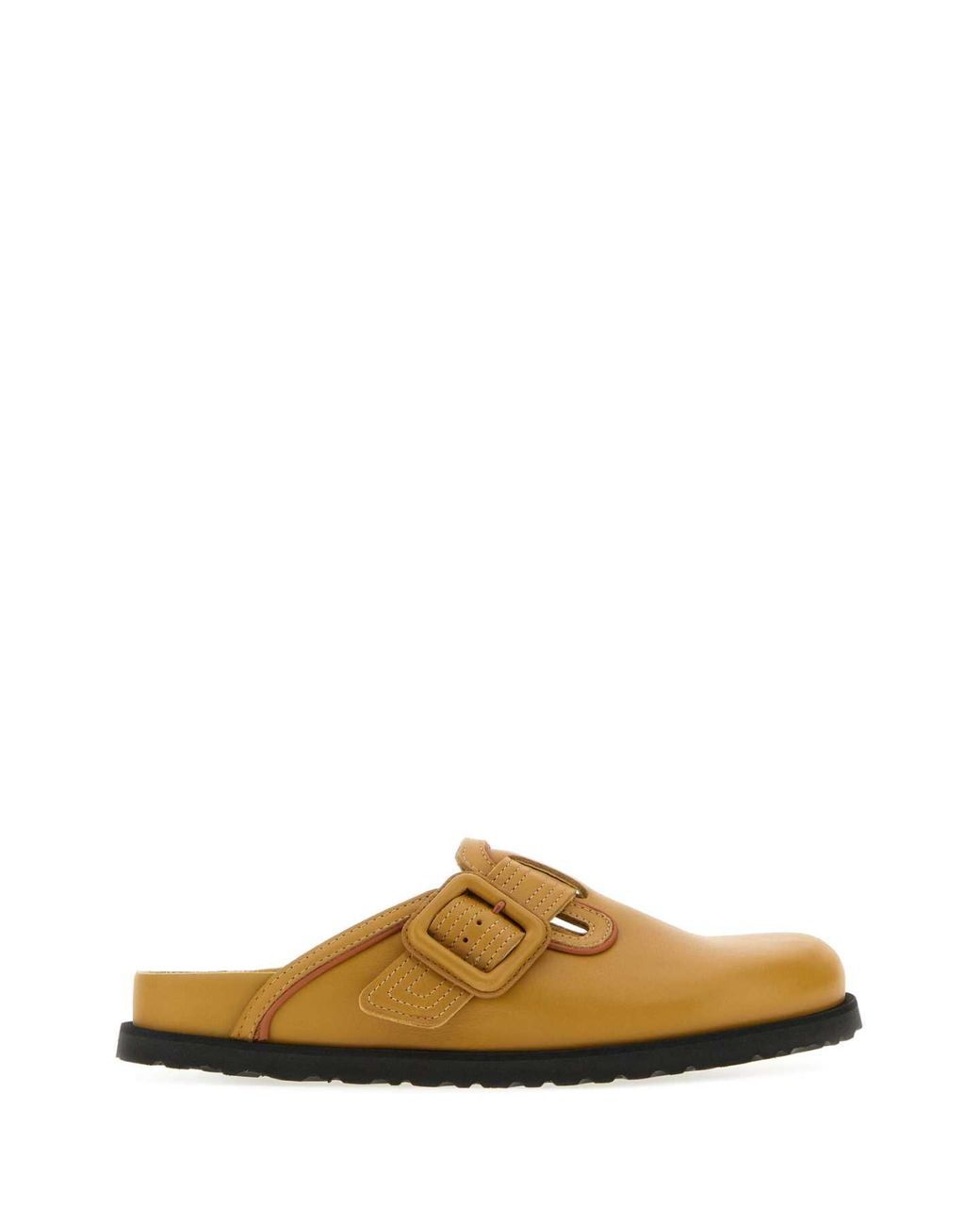 Birkenstock Brown Mustard Leather Boston Slippers