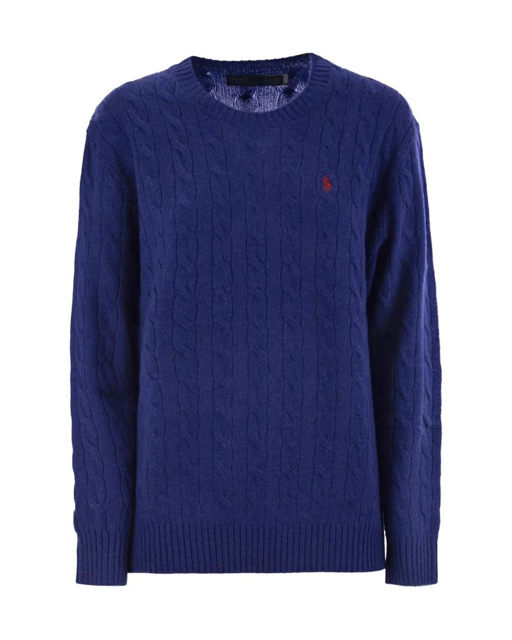 Polo Ralph Lauren Blue Plaited Wool And Cashmere Crew-Neck