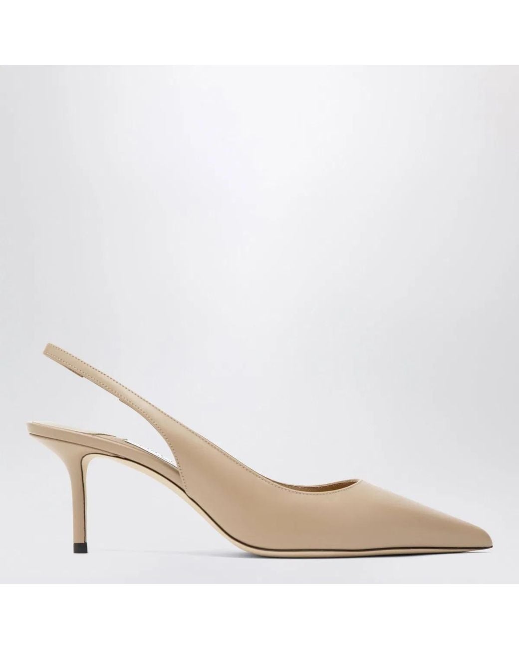 Jimmy Choo White Leather Slingbacks With Ankle Strap