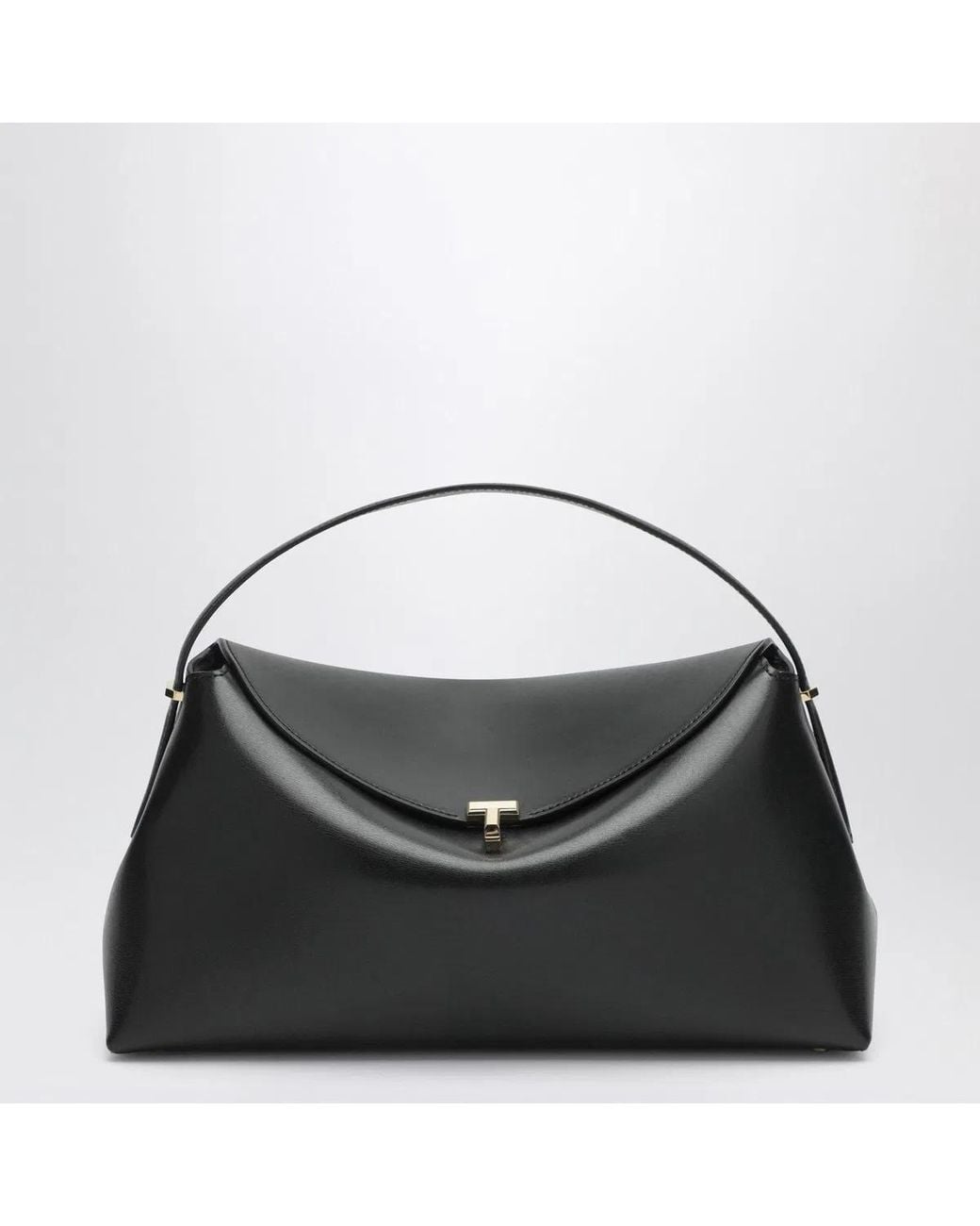 Totême Black T Lock Top Handle Bag
