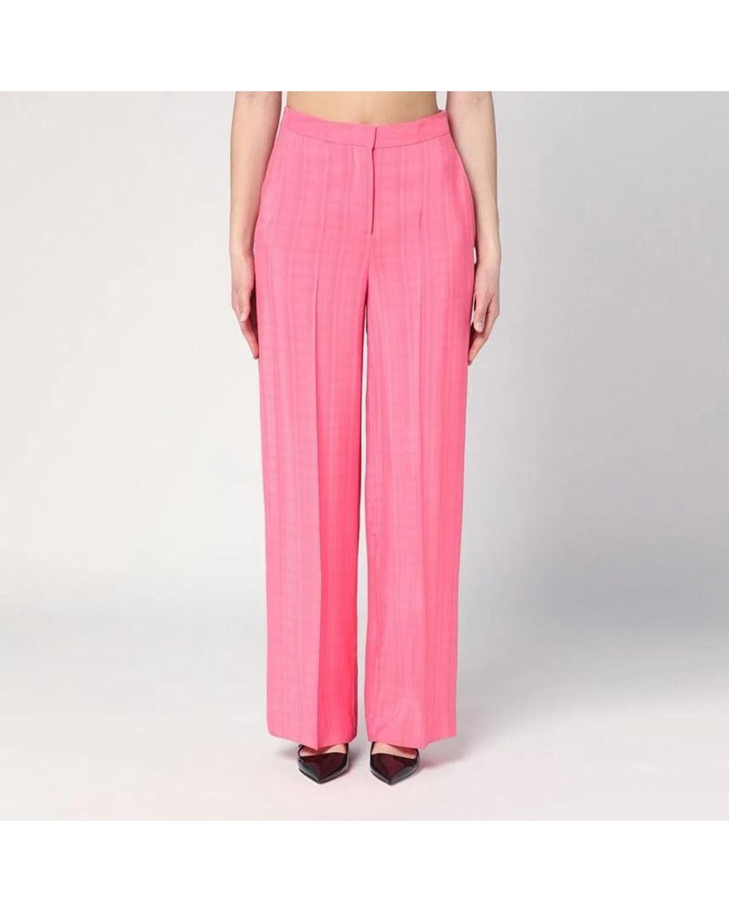 Semicouture Pink Viscose Marlee Trousers