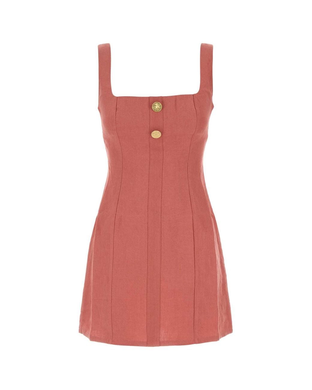 LeKasha Red Dark Linen Mini Dress