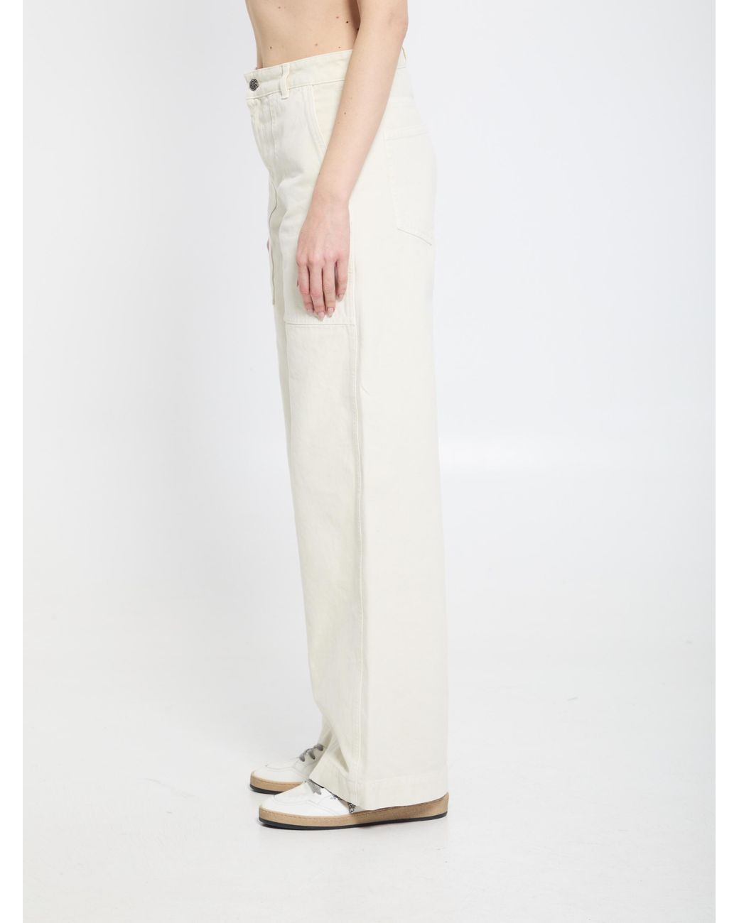 Moncler White Cotton Pants