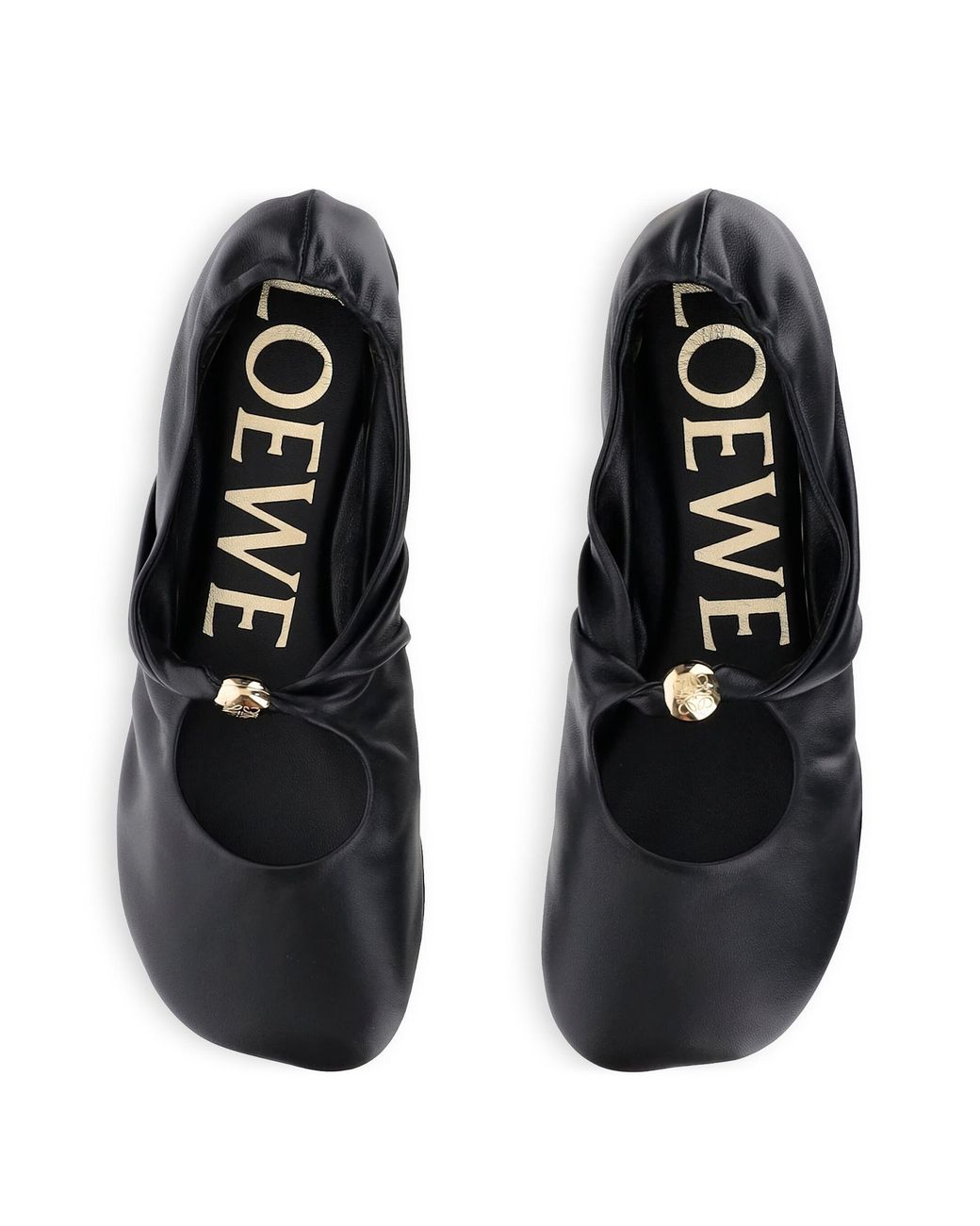 Loewe Black Pebble Soft Ballerinas