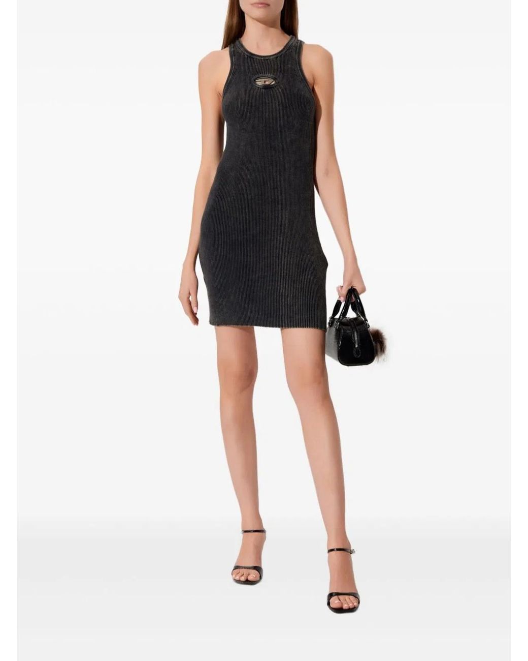 DIESEL Black Cotton Mini Dress