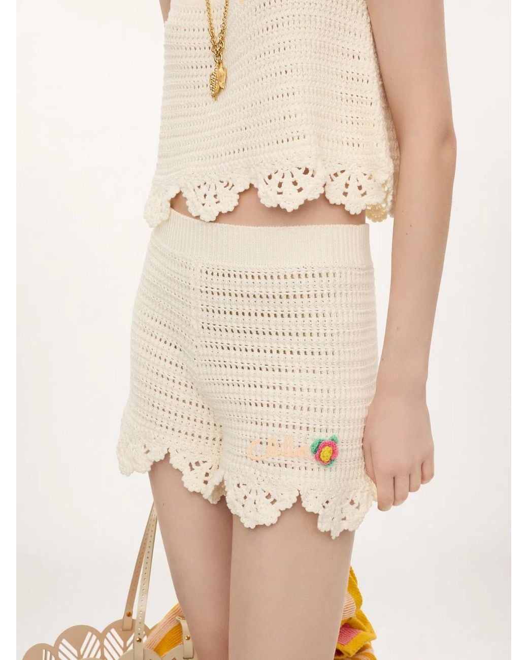 Chloé Natural Logo Mini Shorts