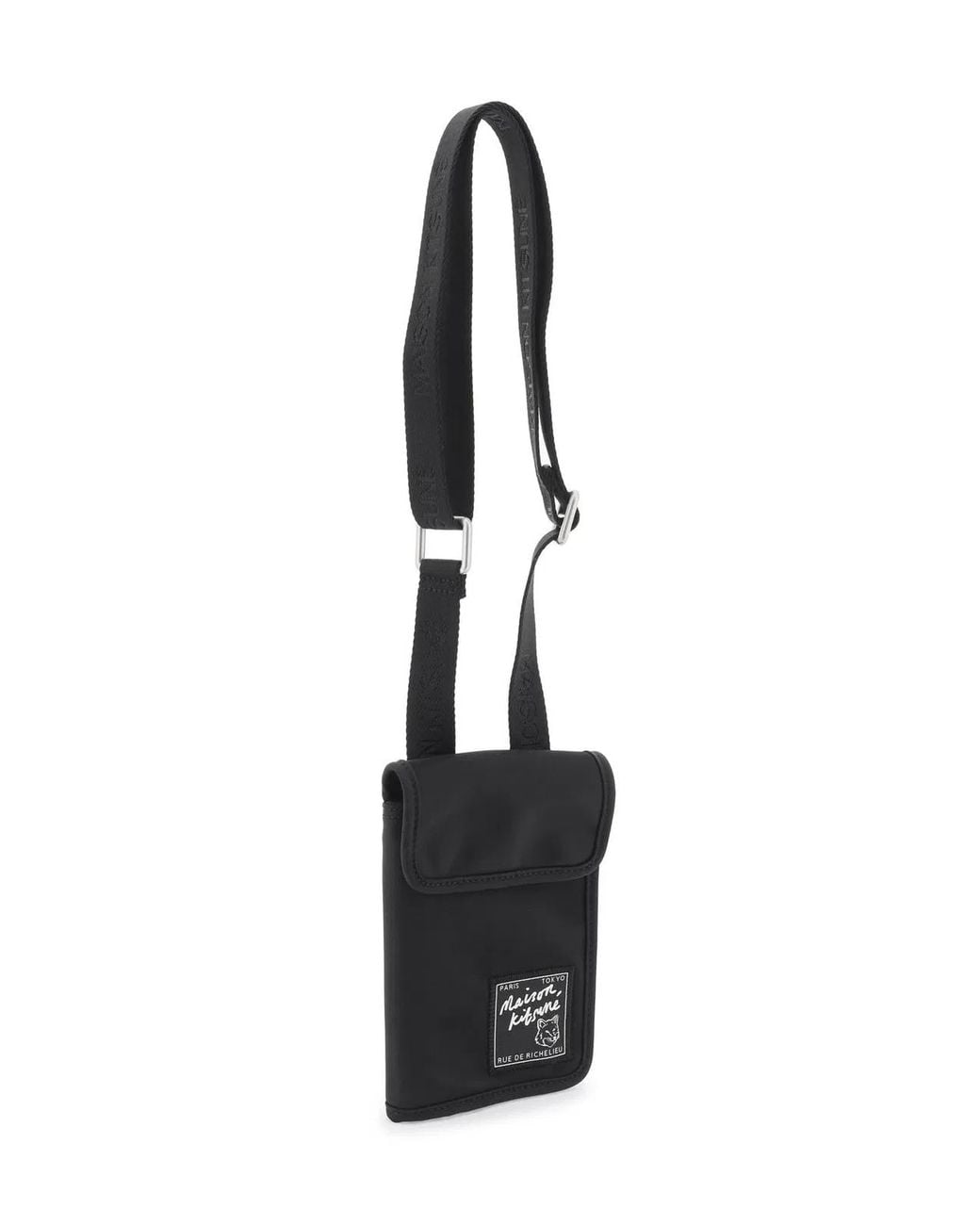 Maison Kitsuné Black Maison Kitsuné "The Traveller" Neck Pouch for men