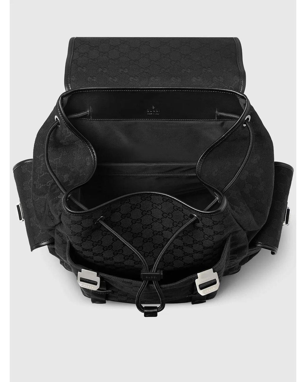 Gucci Black Gg Supreme Fabric Backpack for men